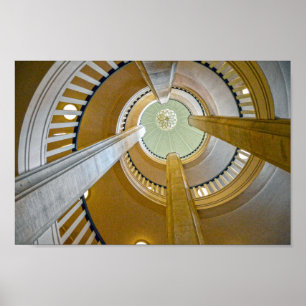 Schwerin Castle Spiral Stairway in Germany Poster