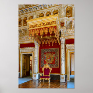Schwerin Castle Throne Hall, Germany Poster
