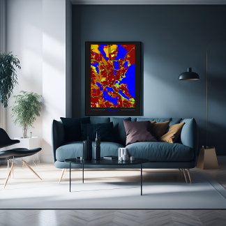 Schwerin city map city center in contrast poster