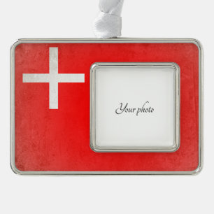 Schwyz Silver Plated Framed Ornament