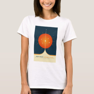 Sci-Fi Ad, Orange Atomic Clock, Deep Space T-Shirt
