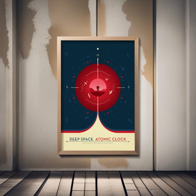 Sci-Fi Ad, Red Atomic Clock, Deep Space Photo Print (Creator Uploaded)