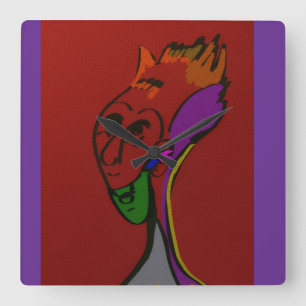 Sci-fi Alien Elder Leader Square Wall Clock