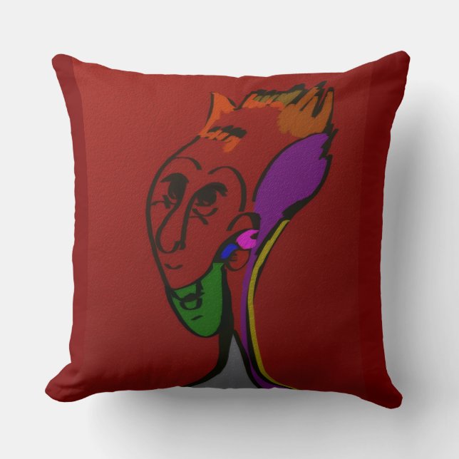 Sci-fi Alien Elder Leader Throw Pillow (Front)