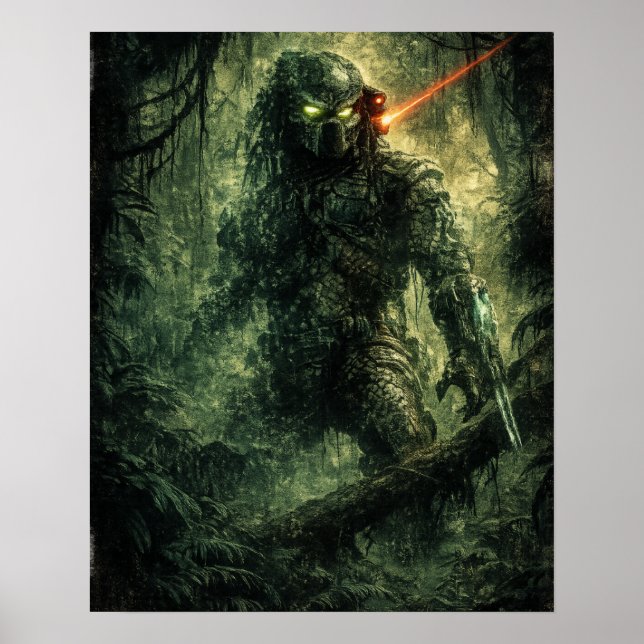 Sci-Fi Alien Hunter Jungle Warrior Poster (Front)