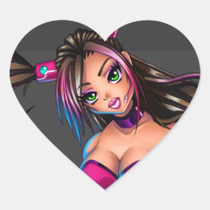 Sci Fi Anime Girl Nikki Heart Sticker
