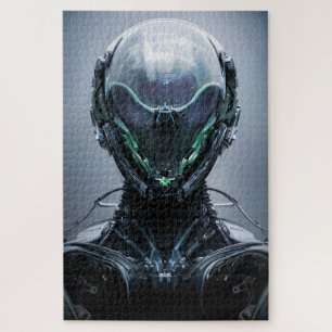 Sci fi Assassin Cyberpunk Hunter Droid Jigsaw Puzzle