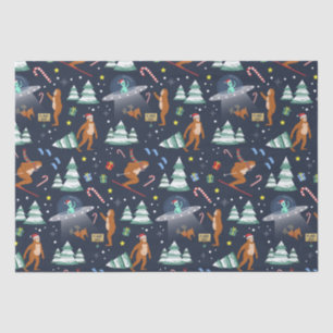 Sci-Fi Christmas Big Foot, Aliens, & Reindeer Tissue Paper