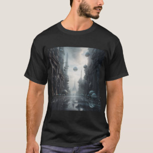 Sci-fi city and orb T-Shirt