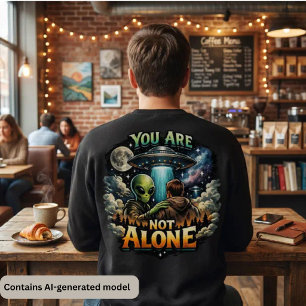 Sci-Fi Cosmic - You Are Not Alone Alien UFO Sweatshirt