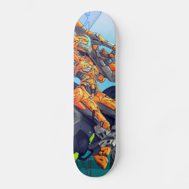 Sci-Fi Cyber Biker Trooper Skateboard (Front)