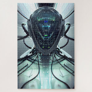 Sci-Fi Cyber Droid Fighter Pilot Jigsaw Puzzle