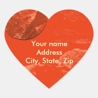 Sci-Fi dying red sun over a molten alien world Heart Sticker