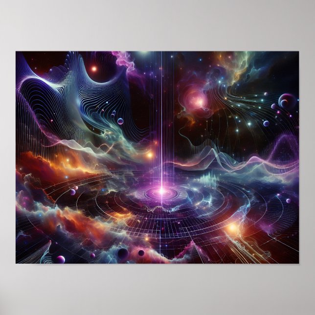 Sci-fi Energy Of Sine And Radio Waves Poster (Front)