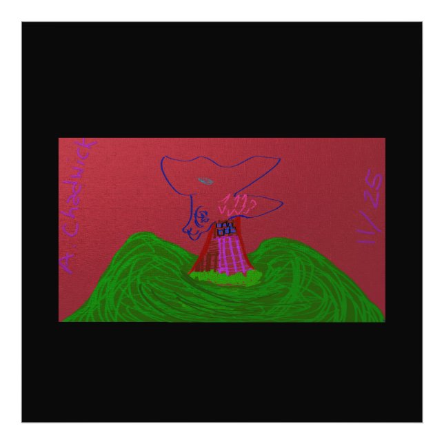 Sci-fi Fantasy Creature Landscape Photo Print (Front)