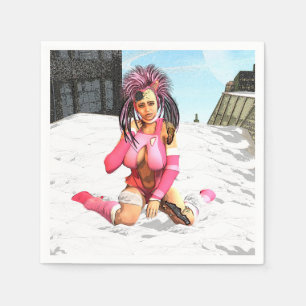 Sci Fi Female Cyborg Napkin