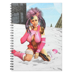Sci Fi Female Cyborg Spiral Notebook