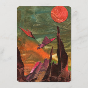Sci-fi "Fire Bird" alien life forms in flight Enclosure Card