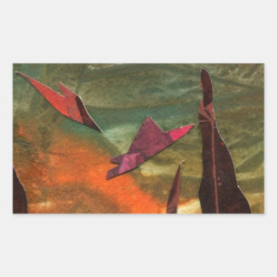 Sci-Fi "Fire Birds" alien life forms in flight Rectangular Sticker