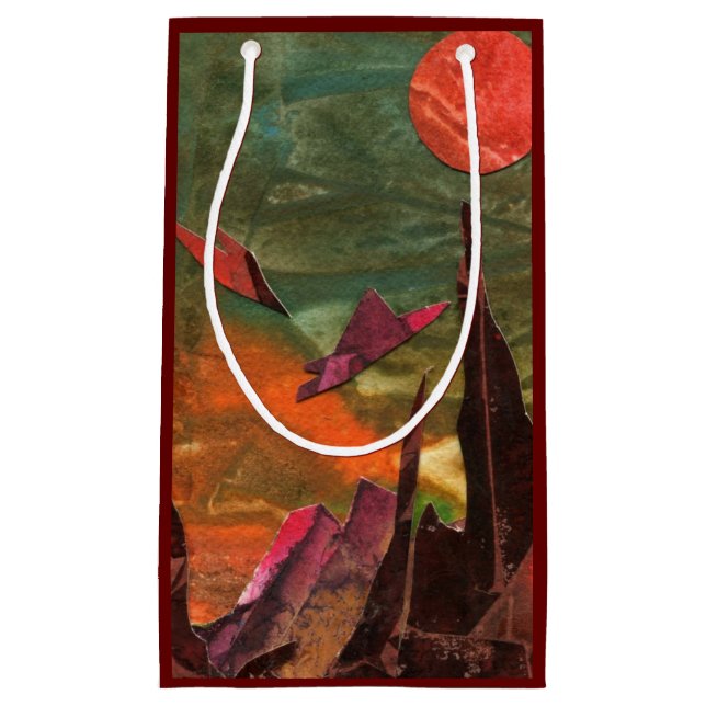Sci-Fi "Fire Birds" alien life forms in flight Small Gift Bag (Front)