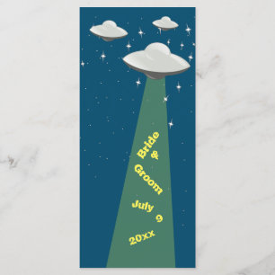 Sci Fi Flying Saucers Wedding Program Programme