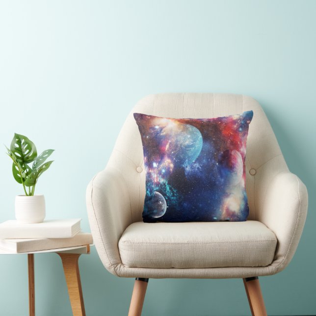 Sci-Fi Galaxy Outer Space Cosmic Throw Pillow (Chair)
