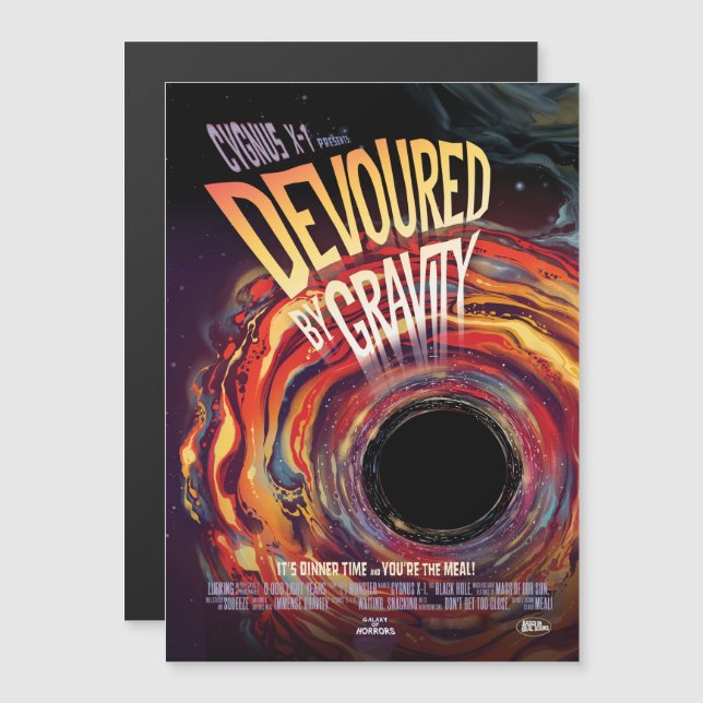 Sci-Fi Horror Movie Ad, Devoured By Gravity Magnetic Invitation (Front/Back)
