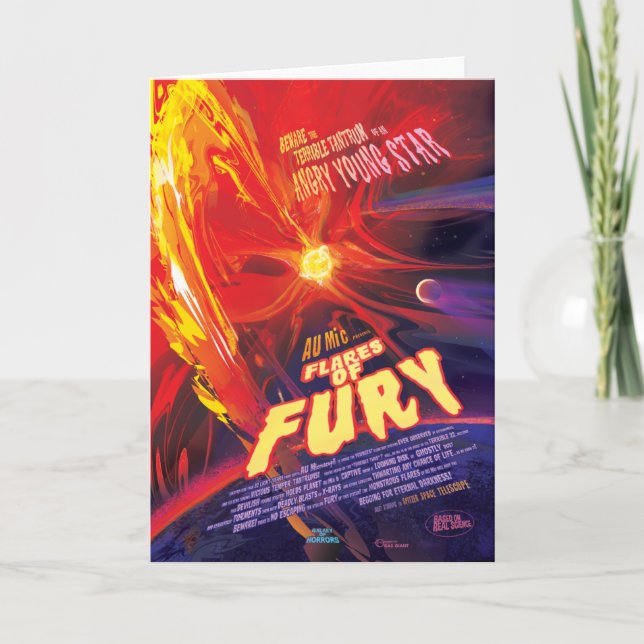 Sci-Fi Horror Movie Ad, Flares Of Fury Card (Front)