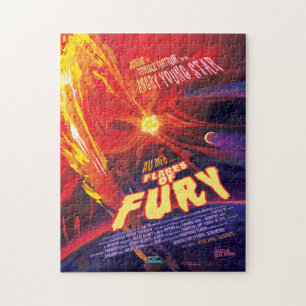 Sci-Fi Horror Movie Ad, Flares Of Fury Jigsaw Puzzle