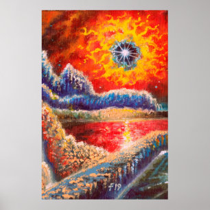 Sci Fi Landscape Painting Poster