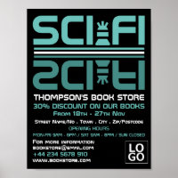 Sci-Fi Logo, Book Store Advertising