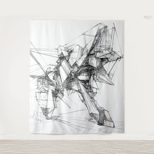 Sci-Fi Mecha Wall Art Tapestry (Front)