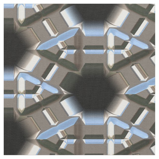 Sci-Fi Metal Patterns 2 Custom Fabric (Close Up)