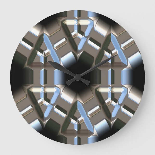 Sci-Fi Metal Patterns 2 Wall Clocks (Front)