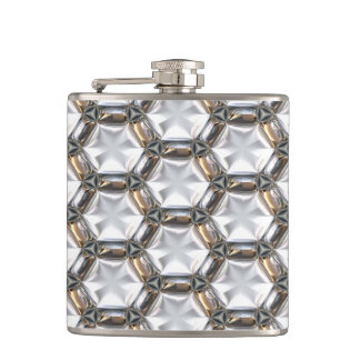 Sci-Fi Metal Patterns 4 Wrapped Flask Options