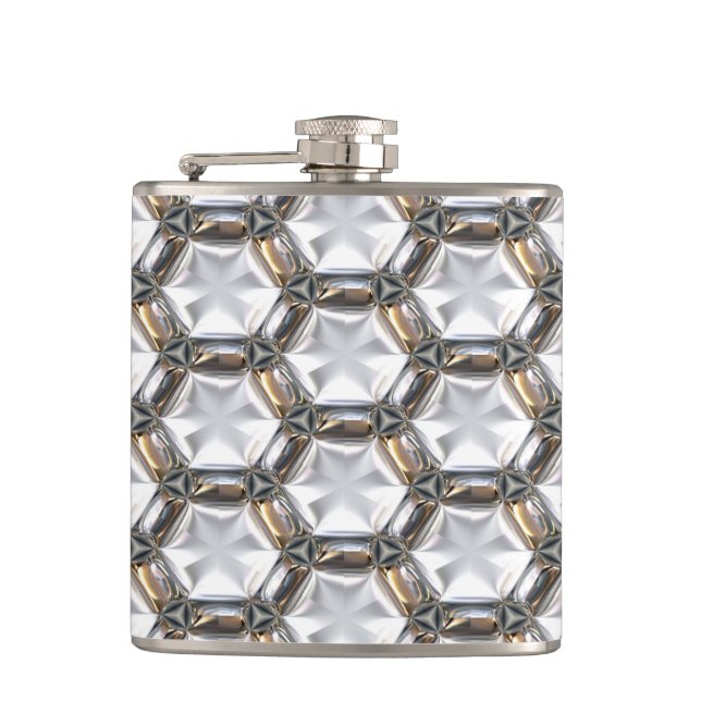 Sci-Fi Metal Patterns 4 Wrapped Flask Options (Front)