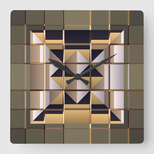 Sci-Fi Metal Patterns 6 Wall Clocks (Front)