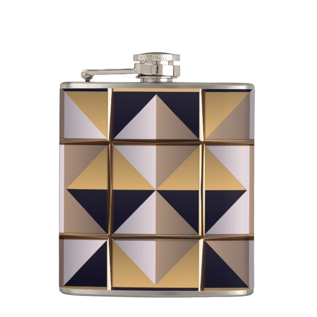 Sci-Fi Metal Patterns 6A Wrapped Flask (Front)