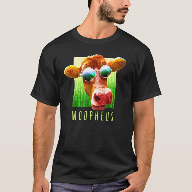 Sci Fi Moopheus Matrix Cow T-Shirt (Front)