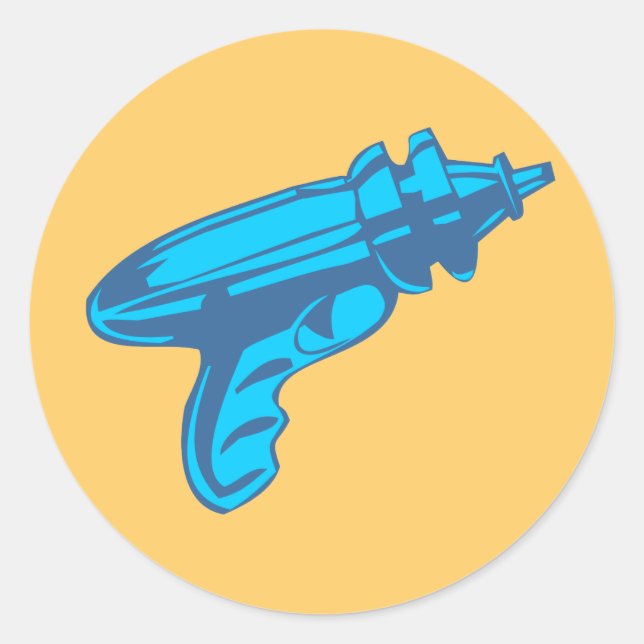 Sci-Fi Ray Gun Laser Pistol Classic Round Sticker (Front)