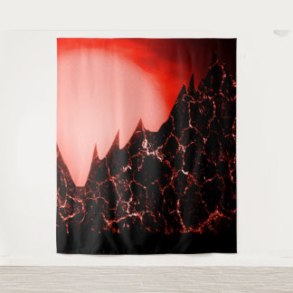 sci-fi red fantasy futuristic tapestry