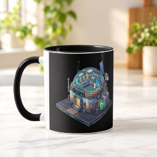 Sci-Fi Research Lab Black Combo Mug