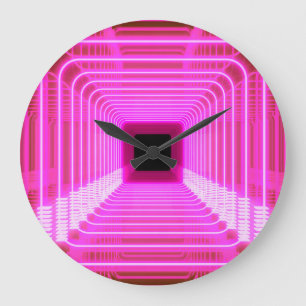 Sci-Fi Retro 3D: Pop Art Illustration Large Clock