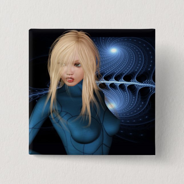 Sci-fi Scene Display 15 Cm Square Badge (Front)