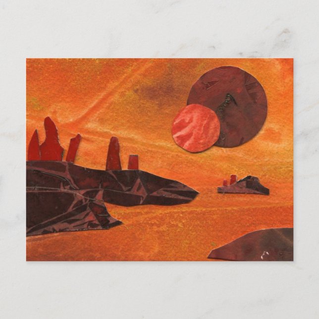 Sci-Fi "Seas of Fire" double suns, lava seas Postcard (Front)