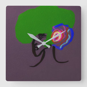 Sci-fi Seashell Creature Square Wall Clock