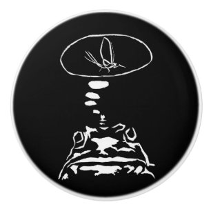 Sci-Fi smart animals "Hungry Frog Dreams"          Ceramic Knob