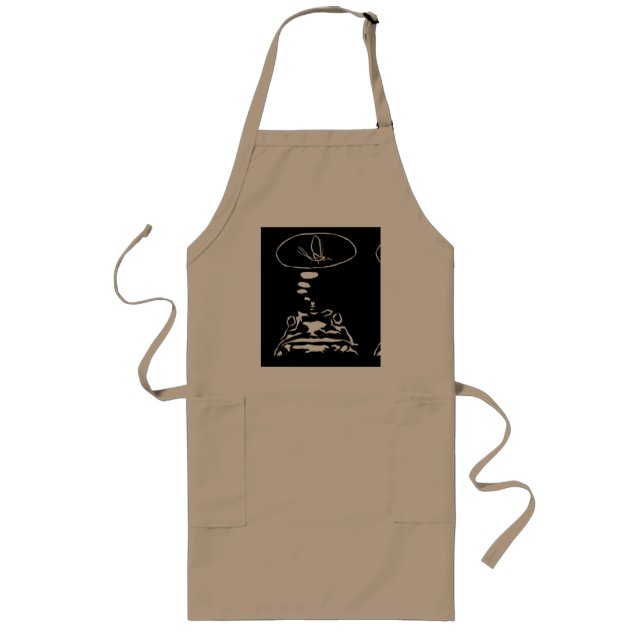 Sci-Fi smart animals "Hungry Frog Dreams"          Long Apron (Front)