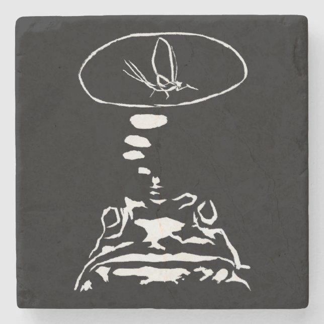 Sci-Fi smart animals "Hungry Frog Dreams"          Stone Coaster (Front)