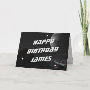 Sci-Fi Space 3D Anaglyph Birthday Card